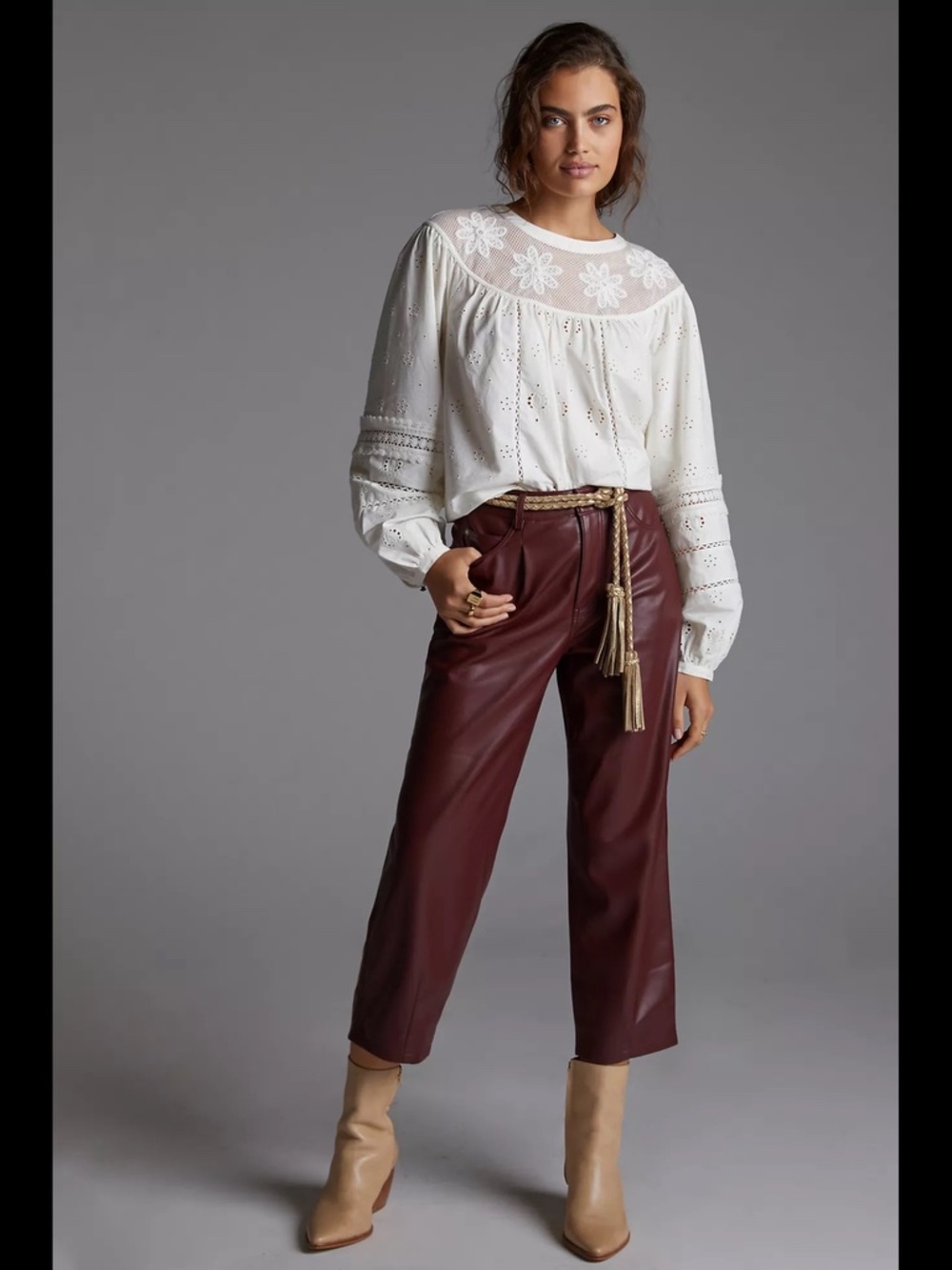 Anthropologie Pilcro The Breaker Cropped Faux Leather Pants - Picture 3 of 16
